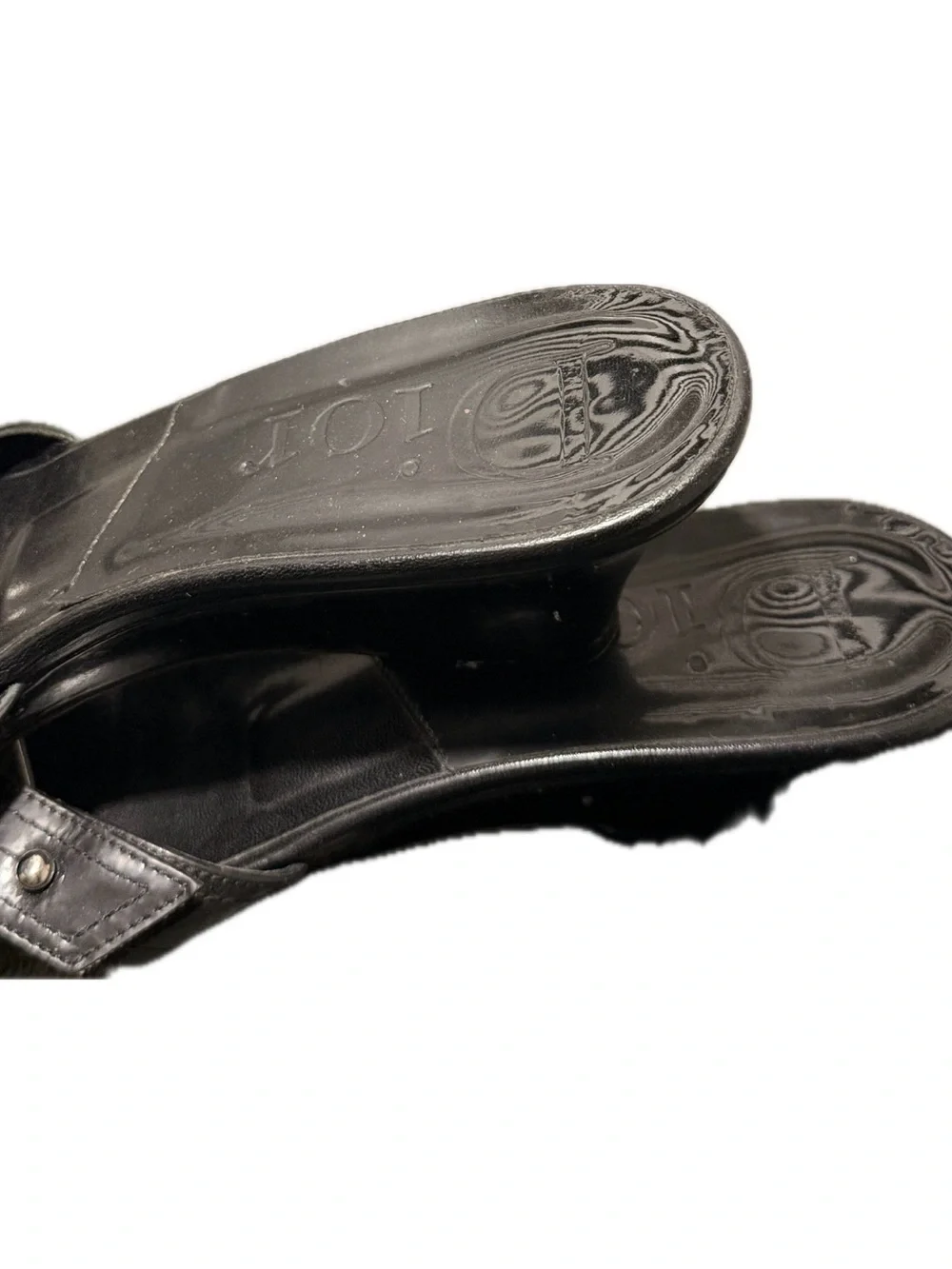 Dior Black Leather Buckle Slide Heels - Picture 2 of 5